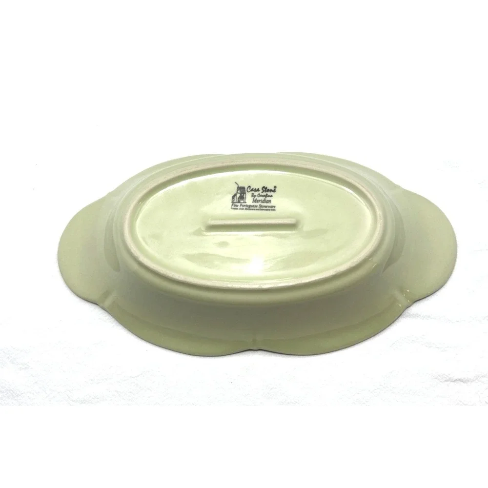 Casa Stone by Casafina Meridian Portuguese Stoneware Oval Dish Pale Green